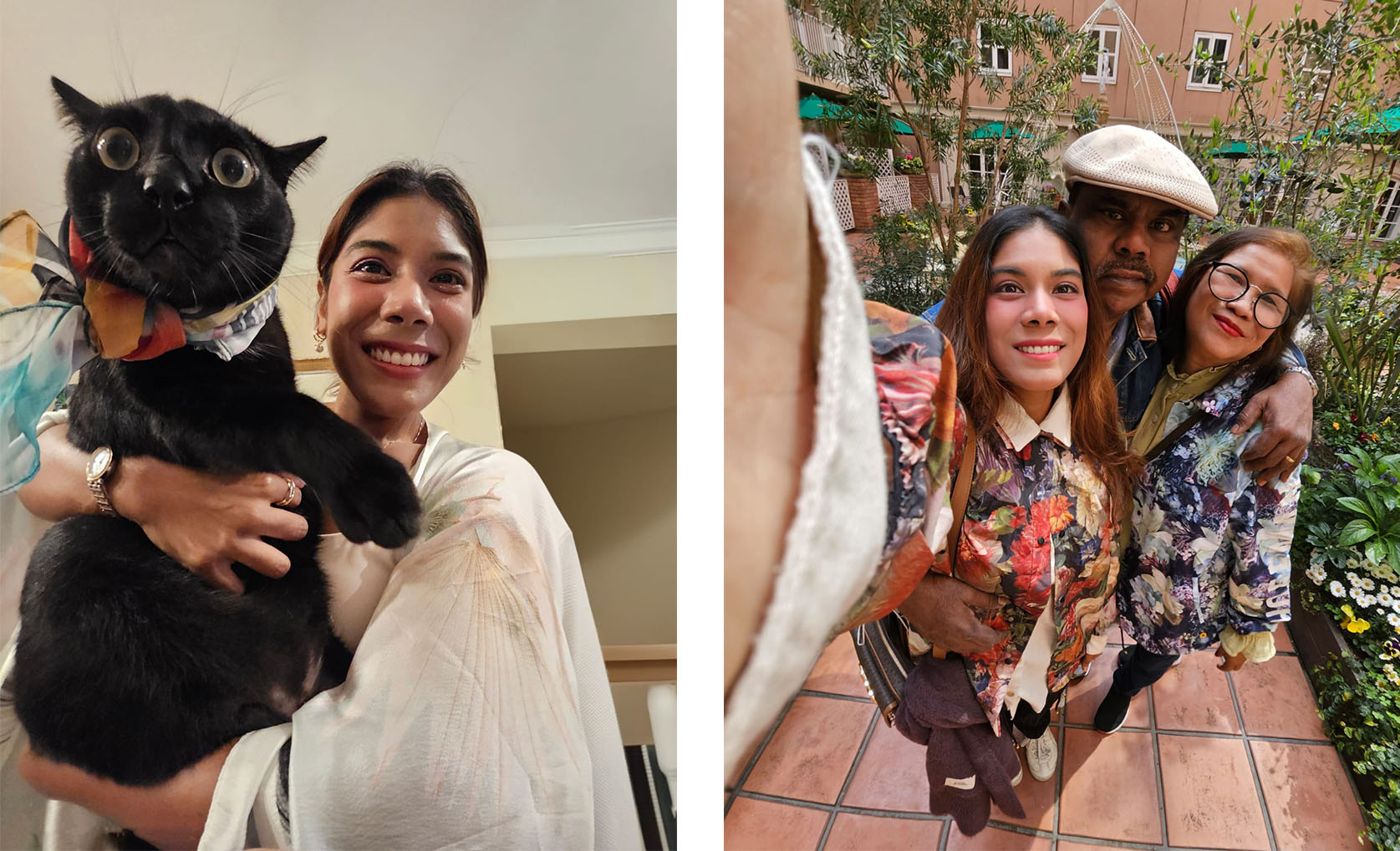 Angel with cat and parents