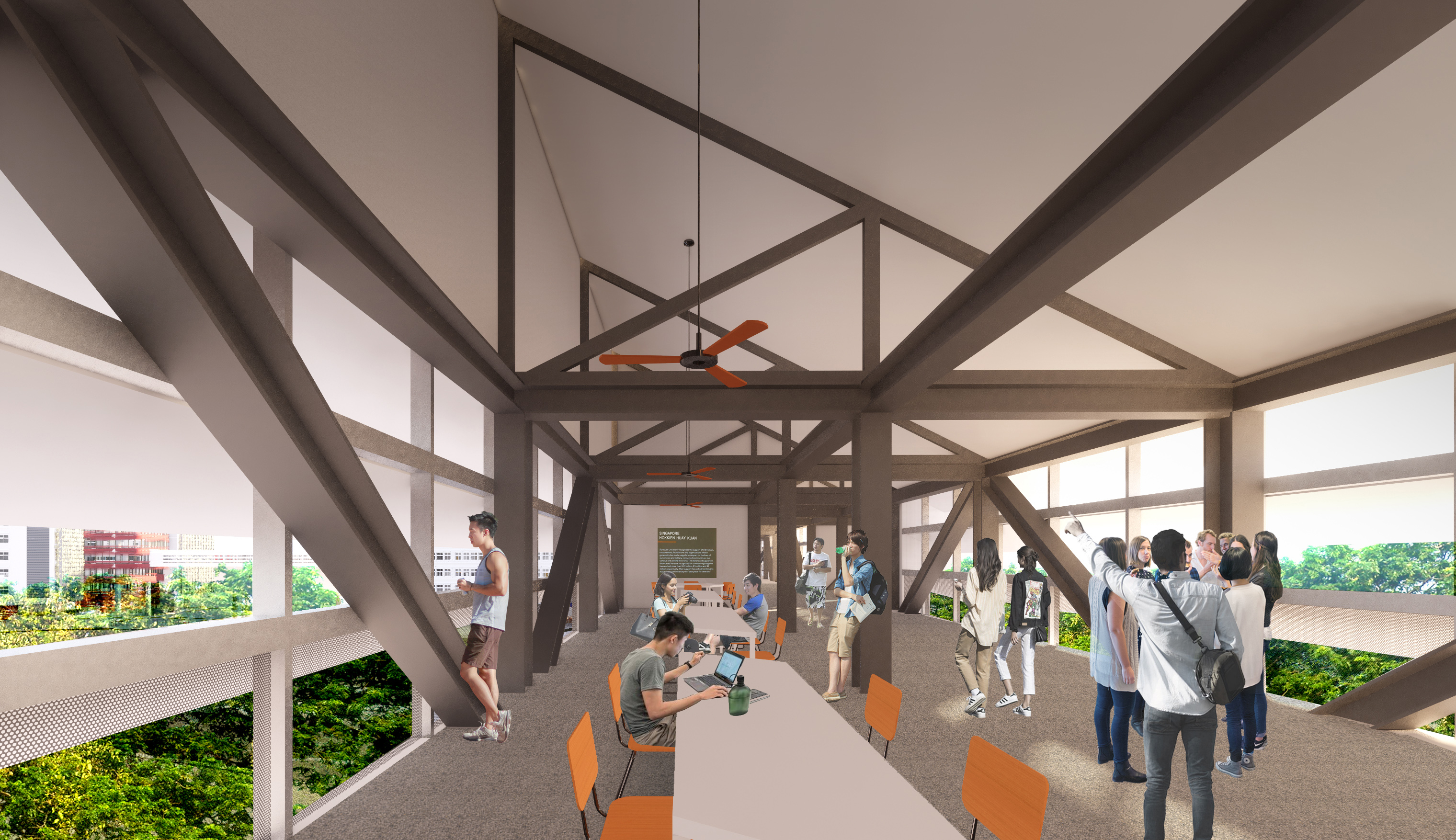 Walkways and social pods in the Collaboration Loop will provide informal meeting spaces for collaboration.