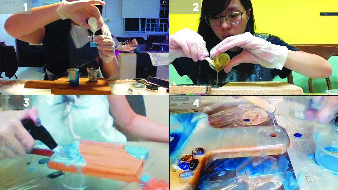 Resin Cheeseboard Workshop in progress