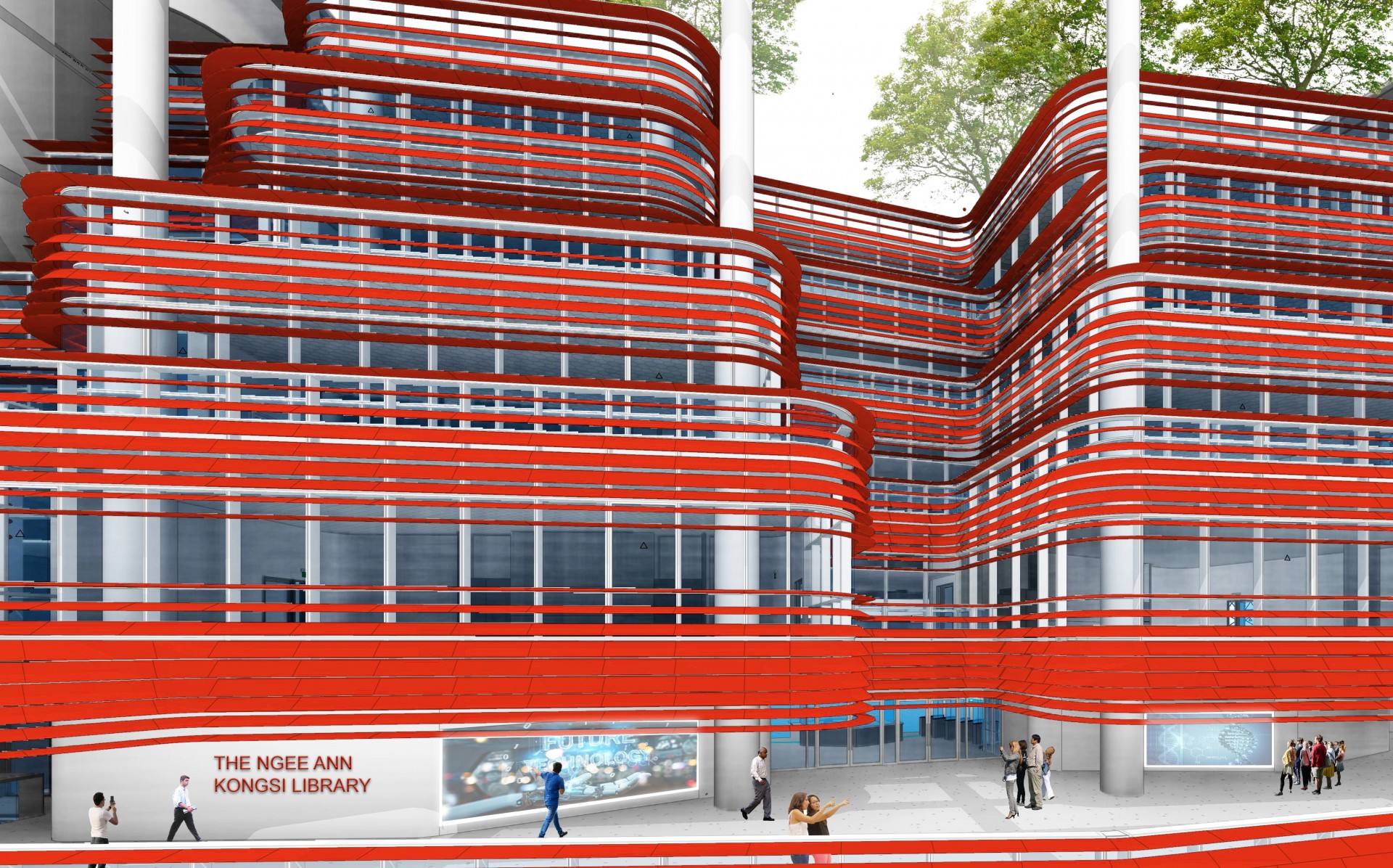 An artist's impression of The Ngee Ann Kongsi Library in SIT's future Punggol campus.