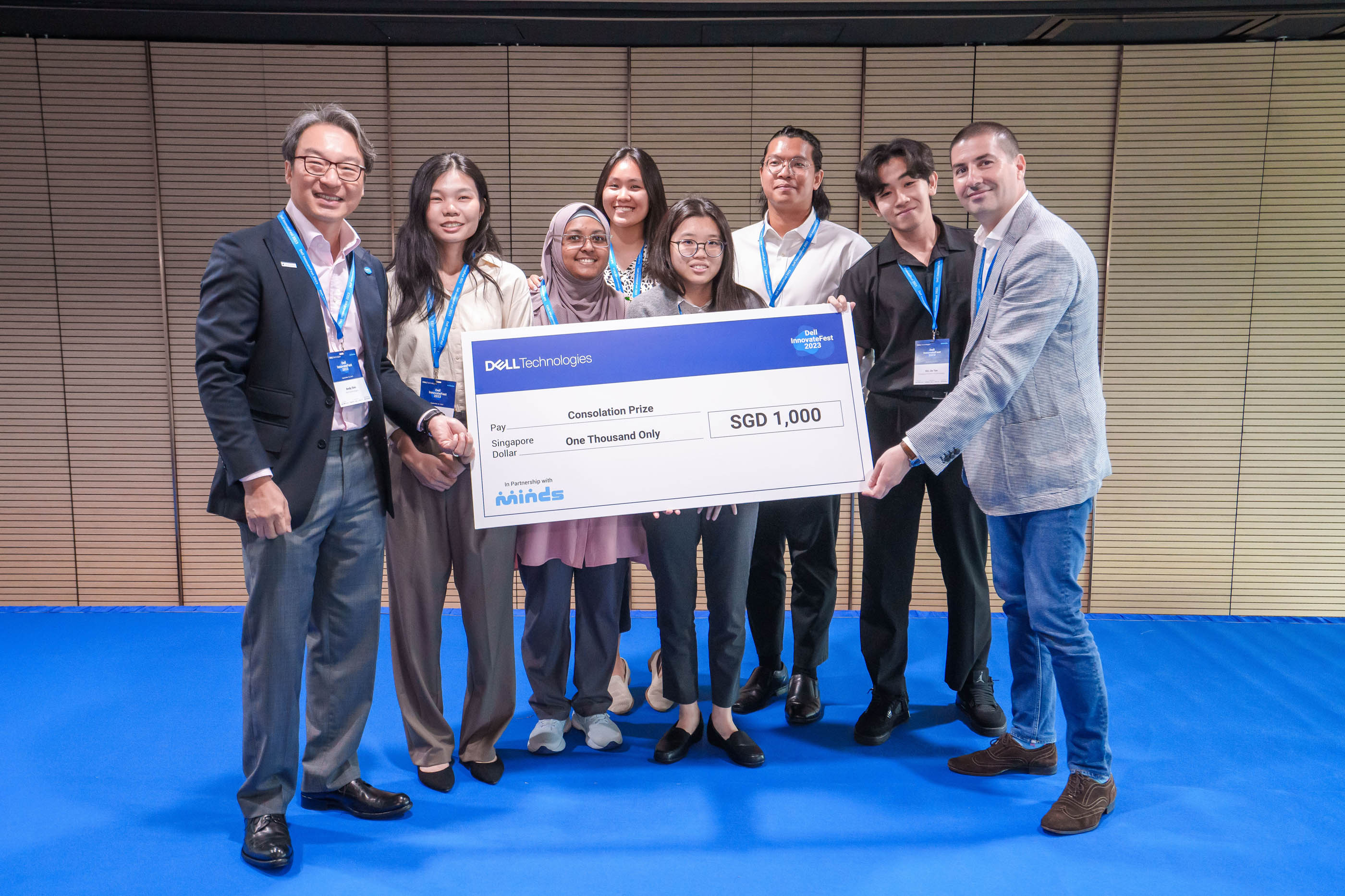 Another team of SIT students proposed a mobile app that incorporates audio-based learning.  (Photo: Dell Technologies) 