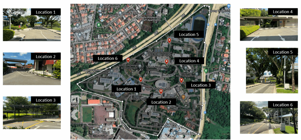 A screenshot of a monitoring interface featuring a live camera feed on the left and a map on the right. The map displays a "Risk Rating" and "Speed" alert, with a path highlighting pedestrian and vehicle proximity.