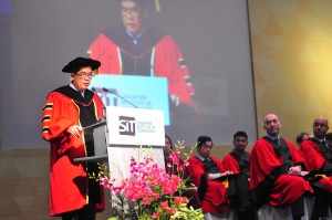 Prof Tan Thiam Soon, President SIT addressing graduands and guest at the SIT Graduation Ceremony 2014 (16 May 2014). Photo | SIT