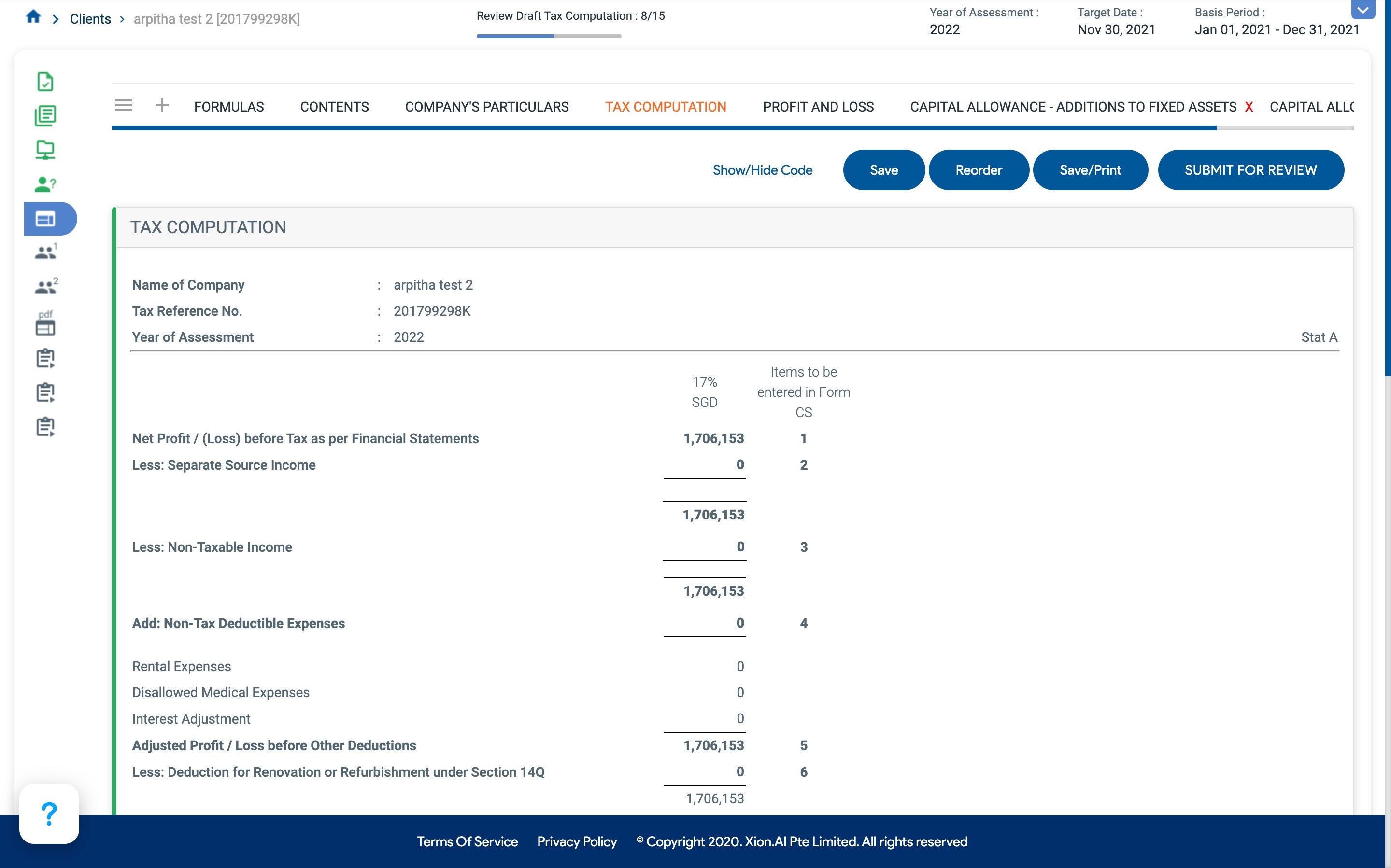 AItaxassist software screenshot