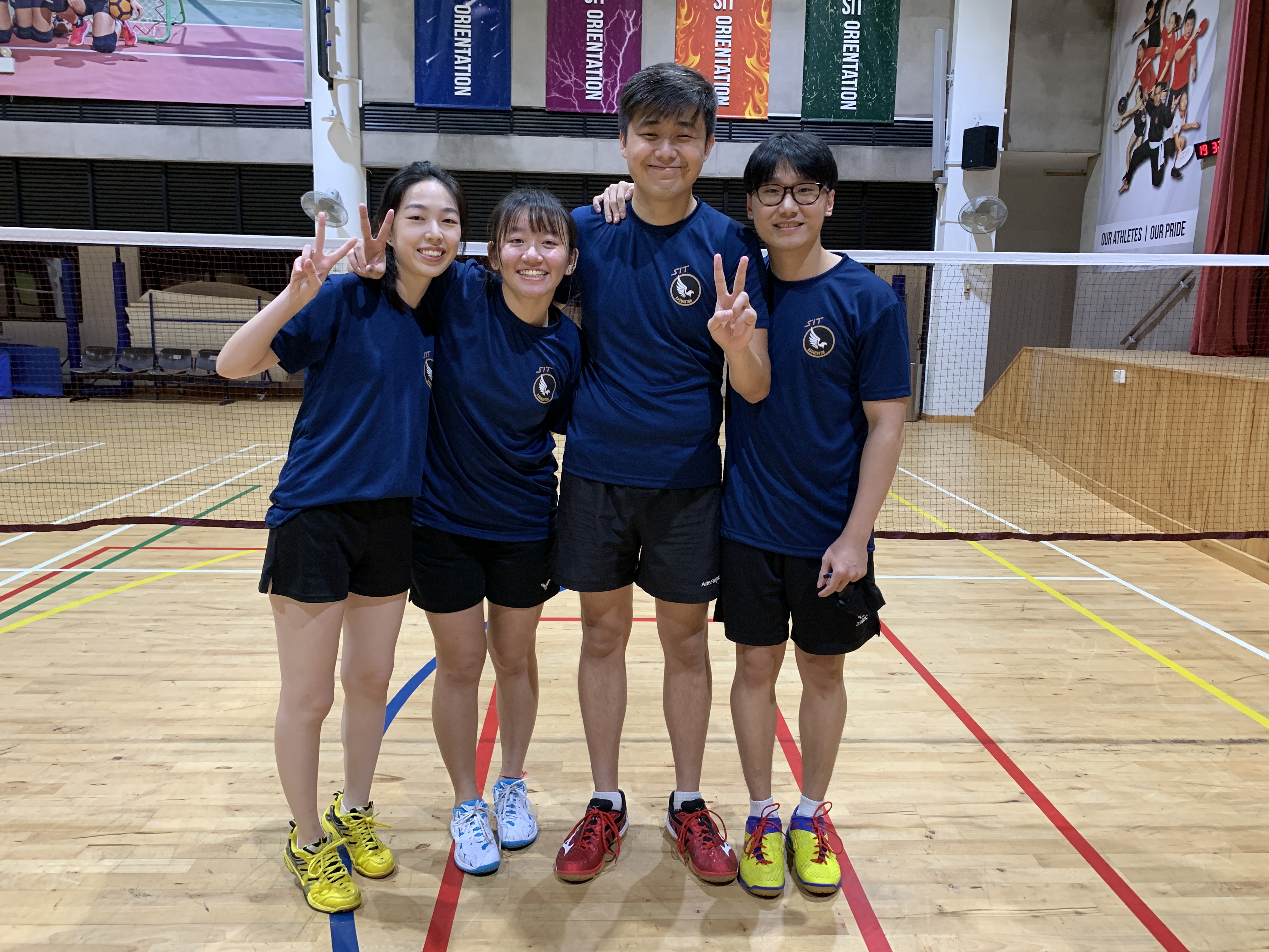 Marianne second from left Badminton player